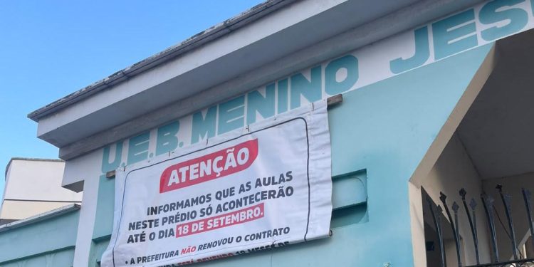 Pais são informados sobre fim de contrato de aluguel da U.E.B. Menino Jesus de Praga